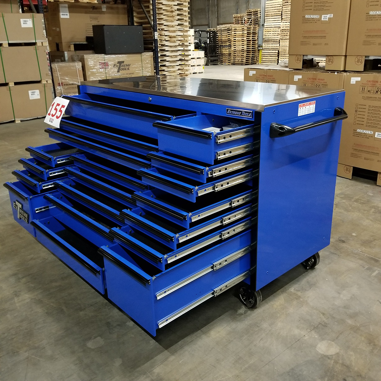 used toolboxScratch & Dent Extreme Tools 72 x 30 19 Drawers Triple Bank Roller Cabinet With Stainless Steel Top C Showroom Demo