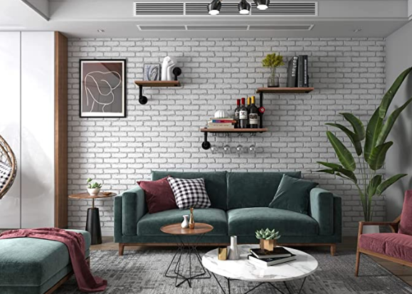 VEMEST 3 Tier Industrial Pipe Shelving Wall Mounted, Rustic Metal Storage Floating Shelves for Bedroom, Living Room, Bathroom, Farmhouse Kitchen Bar Shelving and Wall Shelf Unit Bookshelf.