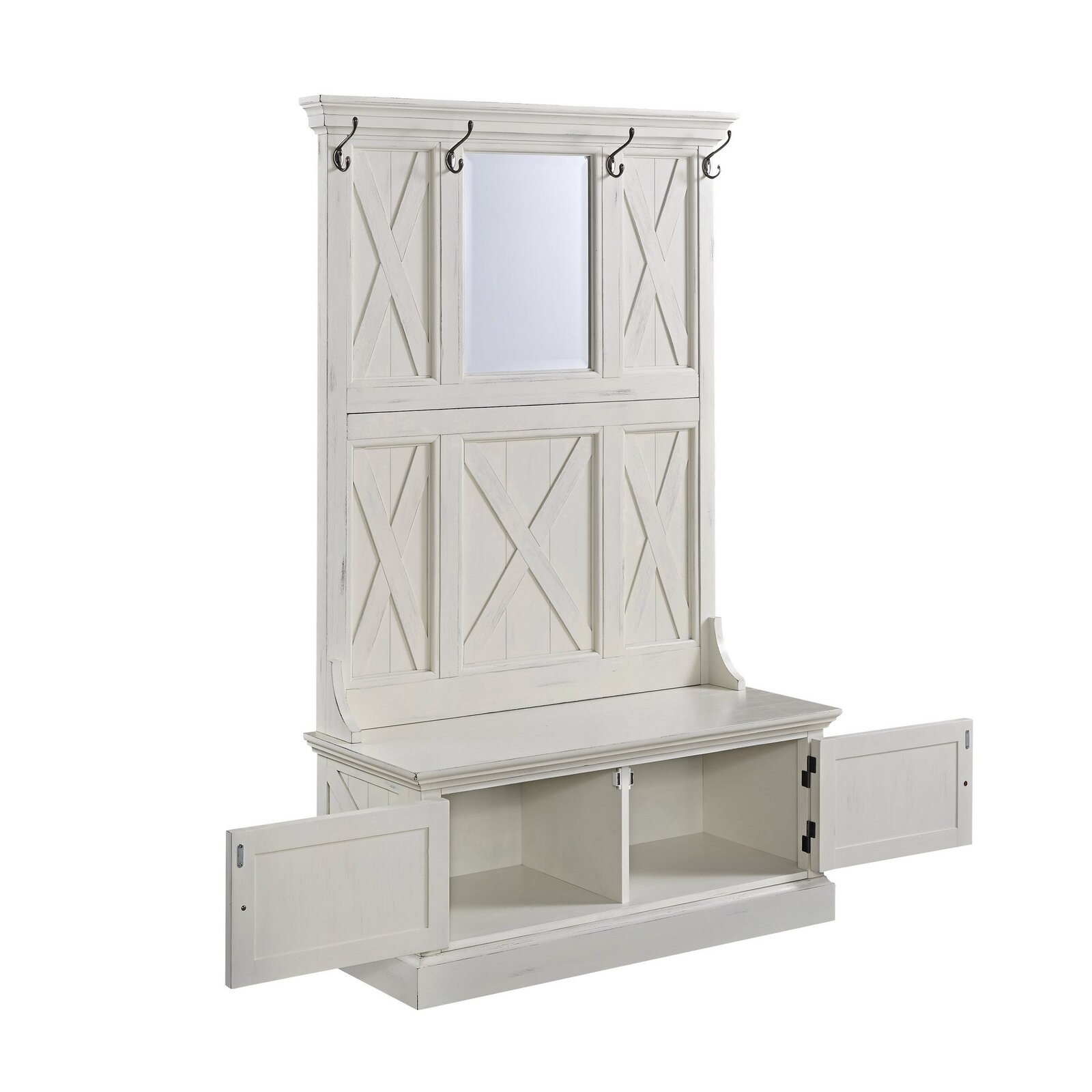 【Furniture】Lana 45'' Wide Mahogany Solid Wood Hall Tree with Bench