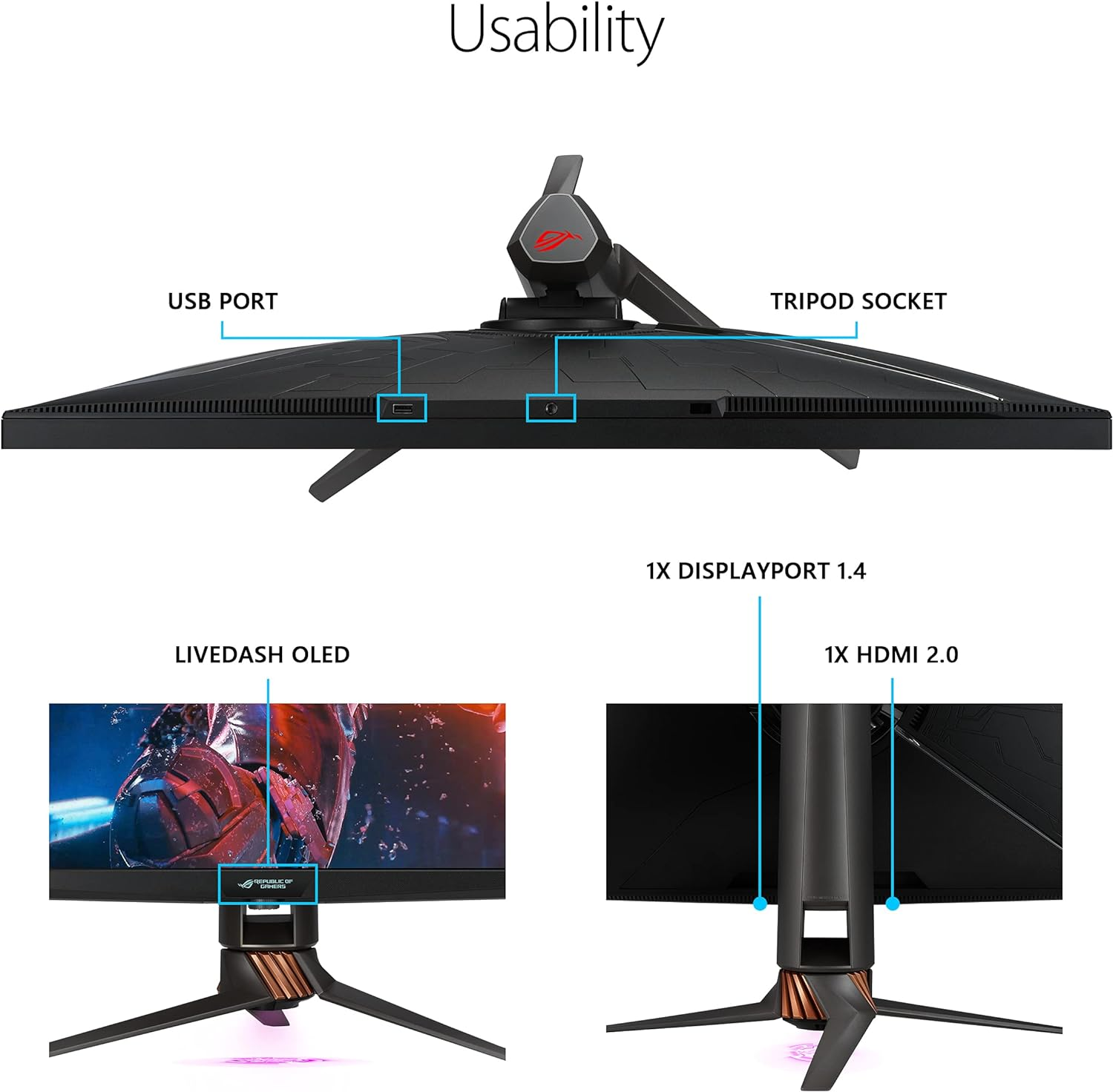 ASUS ROG Swift 32 inches 4K HDR 144Hz DSC Gaming Monitor (PG32UQX)
