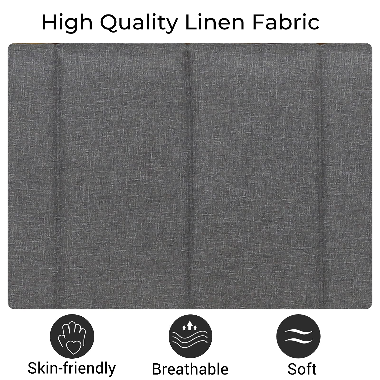 【Furniture】Queen Bed Frame with USB Ports and Outlets, Upholstered Platform Bed with Storage Headboard