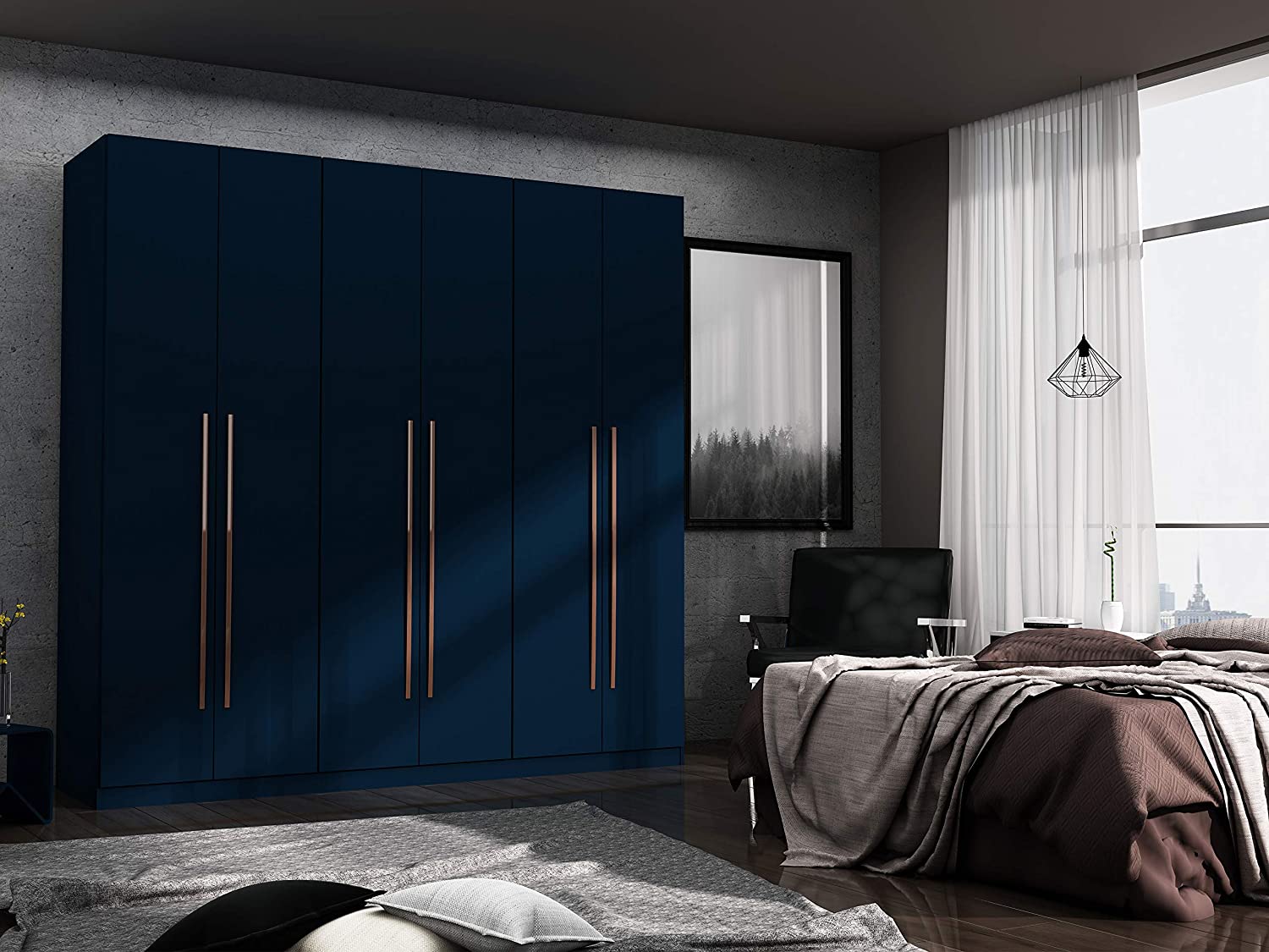 【Furniture】Gramercy Contemporary Modern Freestanding Wardrobe Armoire Closet, 82.48