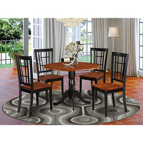 5 PC Dining room set -Table and 4 Dining Chairs Dlni5-blk-lc