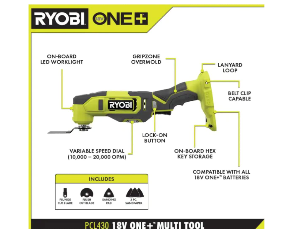 Ryobi One+ 18V Li-Ion 6-Piece Combo Kit Drill P1819