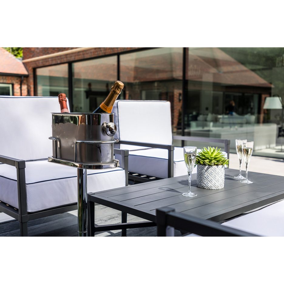 Garden furniture in aluminium, 4 pieces in Anthracite Grey – Knot Sofa Set