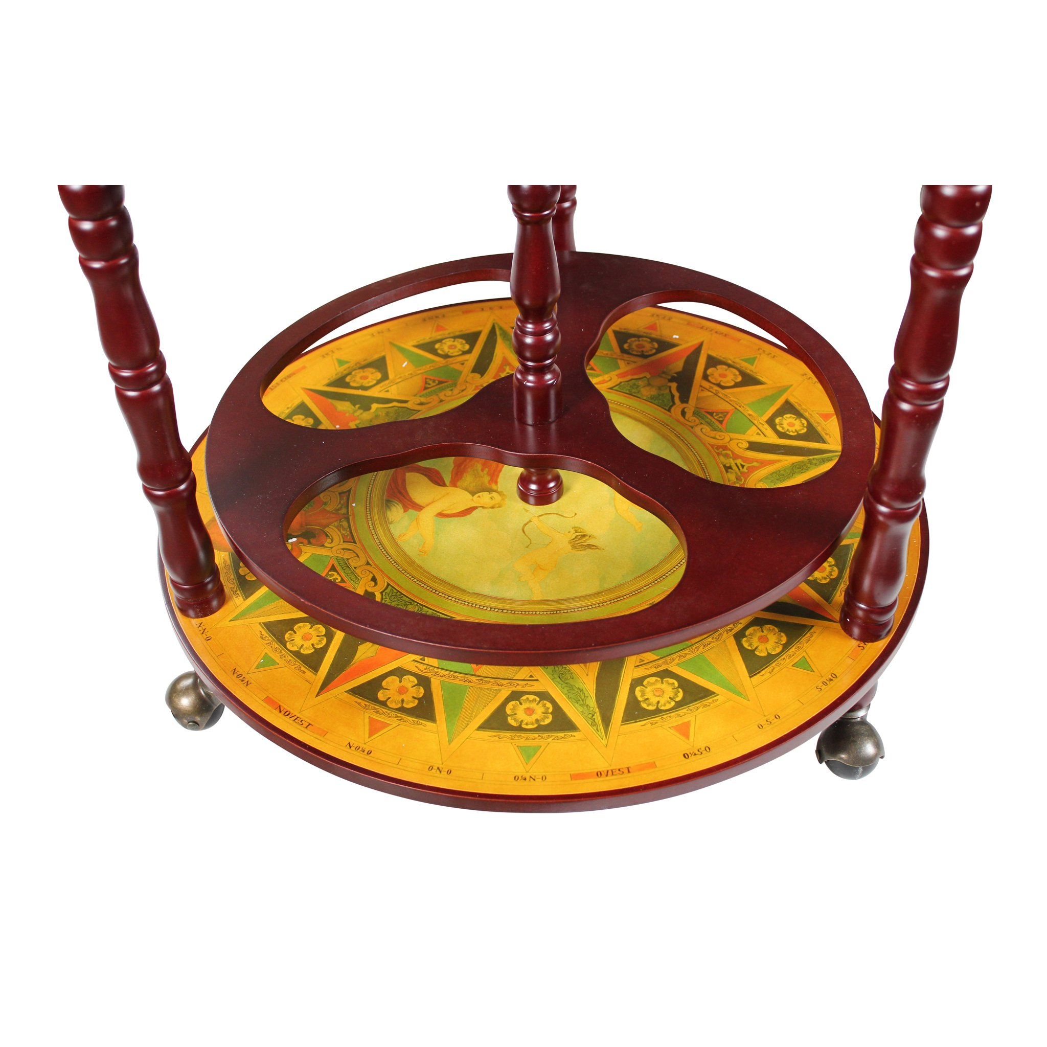 【Furniture】Design Toscano Sixteenth-Century Italian Replica Globe Bar Cart Cabinet on Wheels, 38