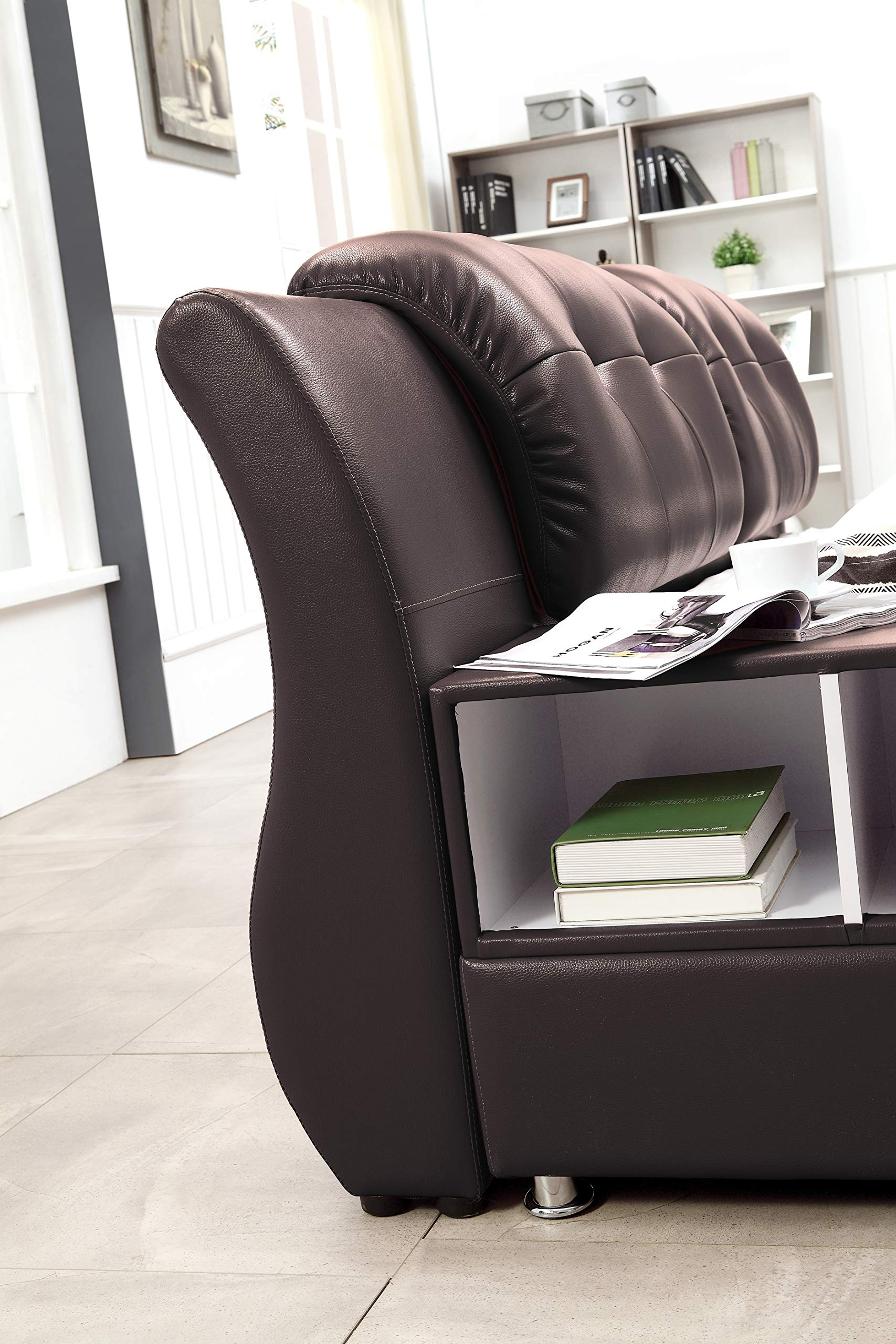 【Furniture】King Size Platform Bed, Luxury Bed Frame, Modern Upholstered Bed, No Box Spring Needed