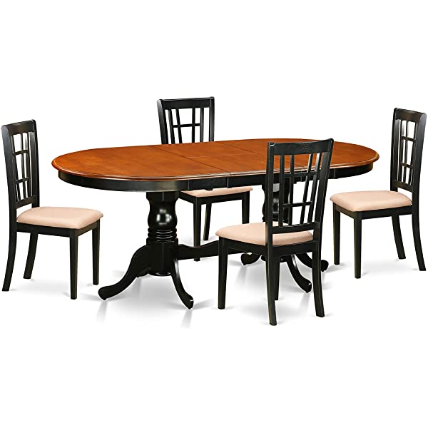 5 PC Dining room set-Dining Table with 4 Wooden Dining Chairs PLNI5-BCH-C