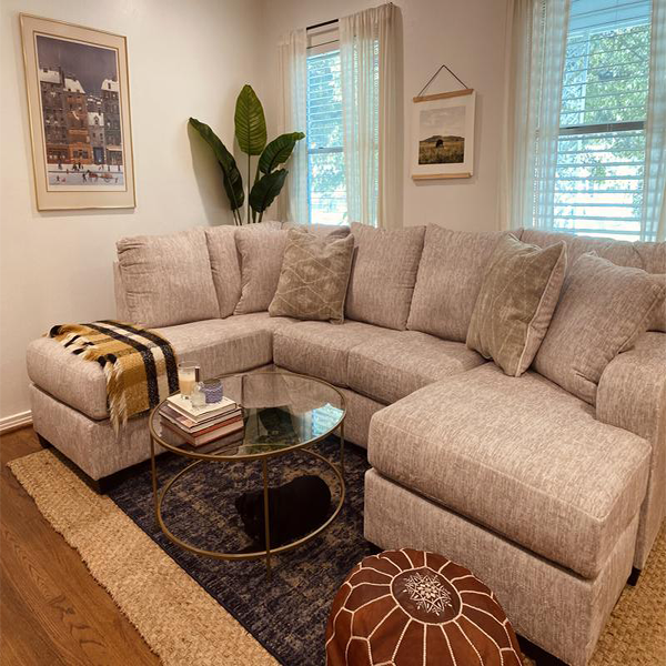 Cambrie 124″ 2 Piece Dual Chaise Sectional With Left Arm Facing Sofa Chaise