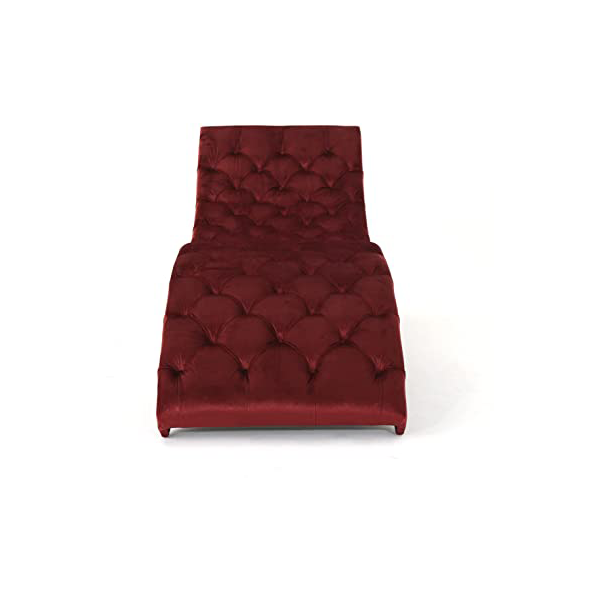 Christopher Knight Home Garrett Velvet Lounger, Garnet/Dark Brown