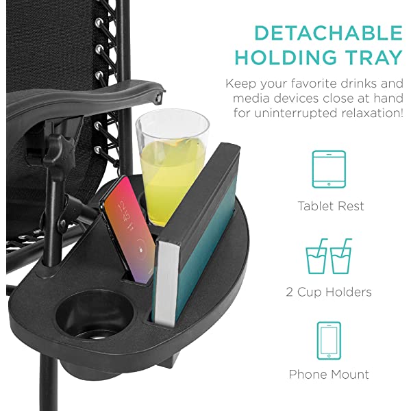 Best Choice Products Set of 2 Adjustable Steel Mesh Zero Gravity Lounge Chair Recliners w/Pillows and Cup Holder Trays - Burgundy