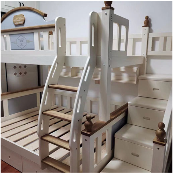 【Furniture】Solid wood high and low bed