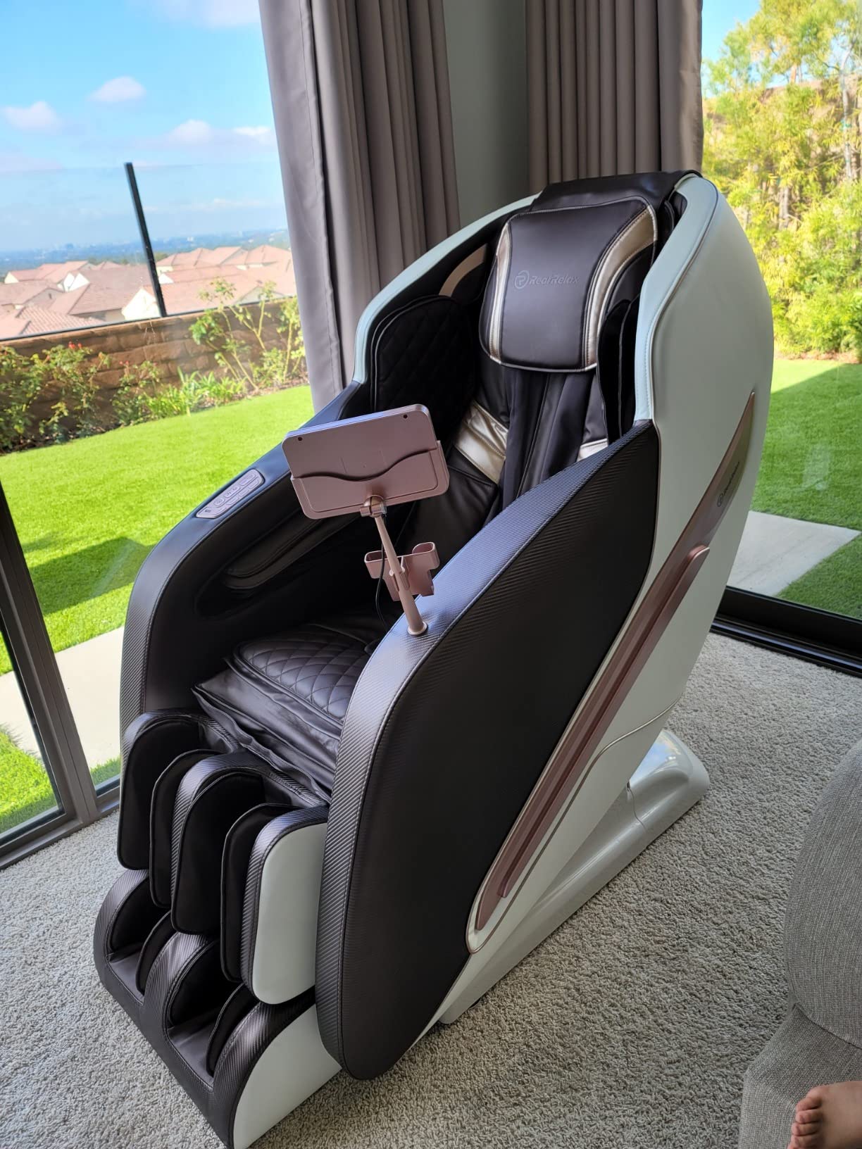 【Furniture】Full Body Massage Chair, Zero Gravity Recliner with Yoga Stretch, SL Track